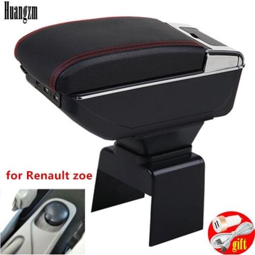 For Renault zoe armrest box universal car center console caja modification accessories double raised with USB
