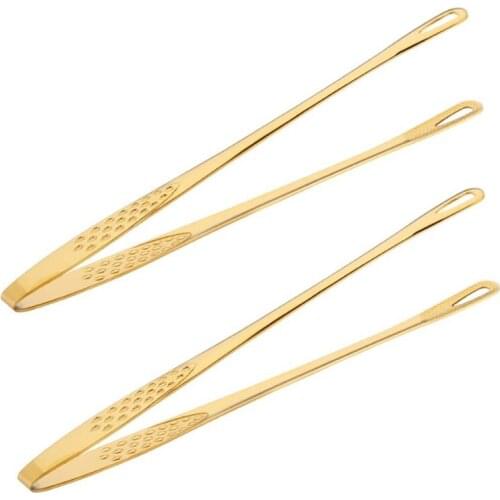 Stainless Steel Food Tongs Kitchen Cooking Tool Anti-Heat Bread Clip Pastry Clamp Barbecue Kitchen Tong,2Pcs