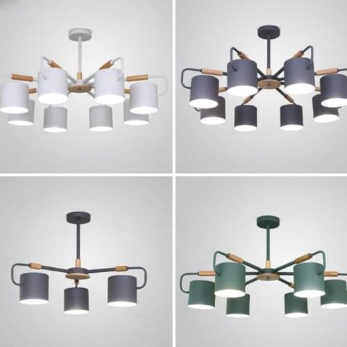 Led restaurant lighting chandelier Nordic simple wooden chandelier lighting modern bedroom home improvement home