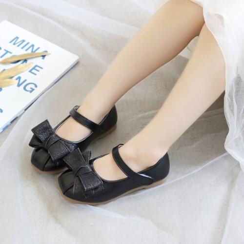 Girls Princess Shoes Newest Kids Ballet Flats Flower Dress Shoes For Girl Children Uniform Mary Jane Shoes Leather Spring/summer