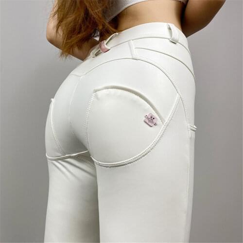 Shascullfites Melody Winter White Leather Pants White Tights Womens Fleece Lined Running Leggings Tights Push Up