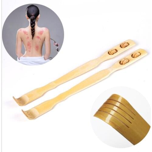 1/2PCS Durable Bamboo Massager 45cm Back Scratcher Wooden Body Stick Roller Massager Rake Backscratcher Massage Roller