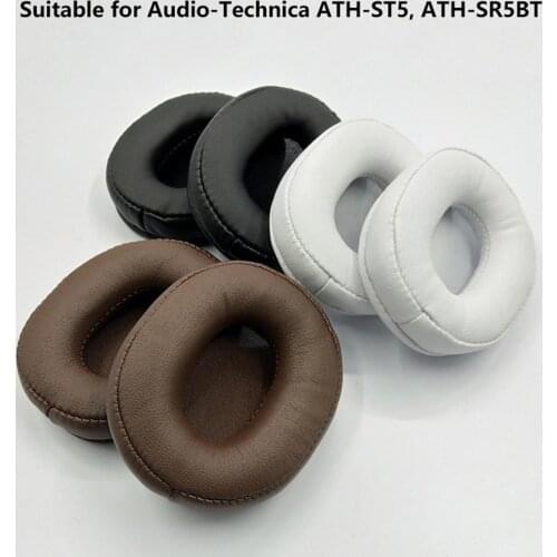 1 Pair Faux Leather Ear Pads for Audio Technica ATH-SR5 ATH-SR5BT Replacement Ear Muffs Pad Headphones Earmuffs with Headband