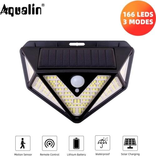 166 LED Solar Light PIR Motion Sensor Wall Light Sunlight Outdoor Solar Lighting Waterproof Security Lamp for Garden #SY40005