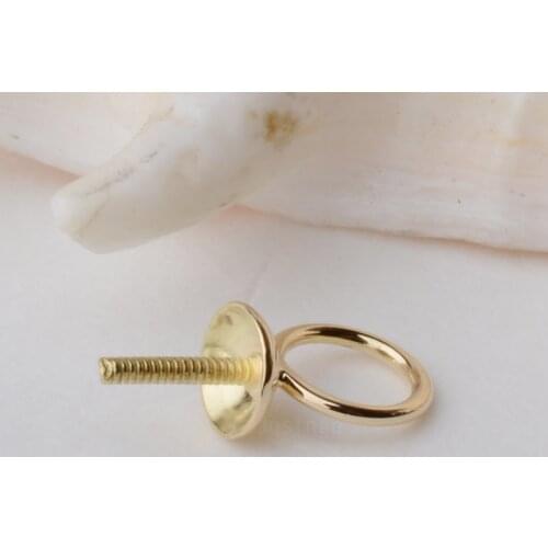 18K Gold Pendant Connector Bead Cap Eyepin and Closed Jump Ring, 18Karat Solid 18ct Dangle Earring and Pendant Finding