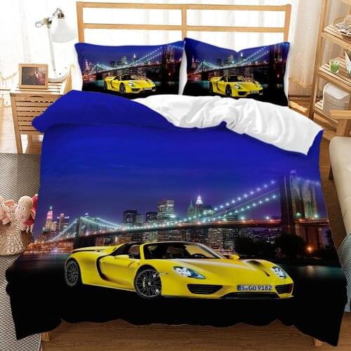 Cars Motorcycle Fashion 3D Print Comforter Bedding Sets Queen Twin Single Size Duvet Cover Set Pillowcase Home Textile Luxury