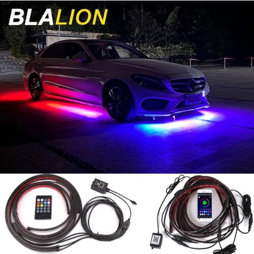 Car Underglow Lights Streamer Led Chassis Light RGB APP Remote Control Auto Decorative Atmosphere Neon Backlight Lamp Strip 12V