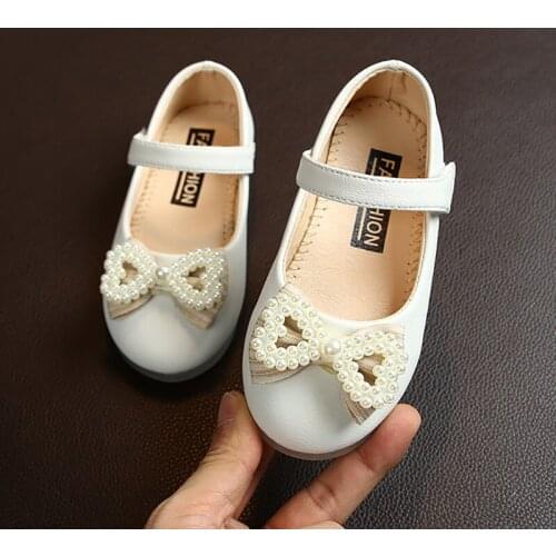 Bobora Bow Design Princess Flats Shoes Soft Soled Baby Shoes Girl Walking 2021 Baby Girl Anti-Slip Casual Walking Shoes
