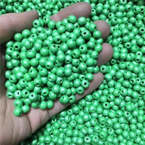 Green Color Wood Beads Round Spacer Natural Wooden Charms For DIY Handmade Jewelry Making 6mm/8mm Nice Silver Plated