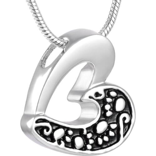 CMJ8233 Stainless Steel Charm Hollow Heart Memorial Ash Keepsake Cremation Jewelry Pendant Necklace Women