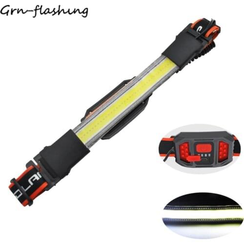 COB High Brightness Headlamp Mini Head Mounted Flashing Headlights Rechargeable Warning Light for Outdoor Running Riding Fishing