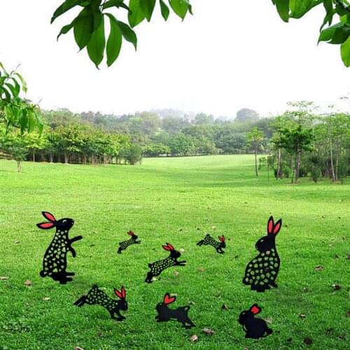 Garden Stake Yard Art Stake Acrylic Lawn Hollow Waterproof Garden Chicken Duck /Animal Shape Stake Decor Hollow Lawn Decoration
