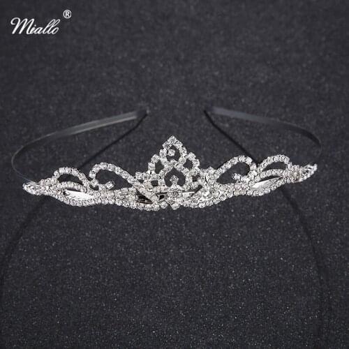 Miallo Classic Queen Tiaras and Crowns for Women Handmade Mosaic Full Rhinestone Diadem for Bride Wedding Jewelry Rim for Hair