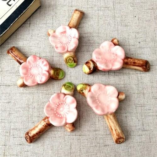 Ceramic Japanese Style Cherry Blossom Chopstick Rest, Kitchen Chopsticks Pillow Chopstick Rest Cute Kitchen Tableware