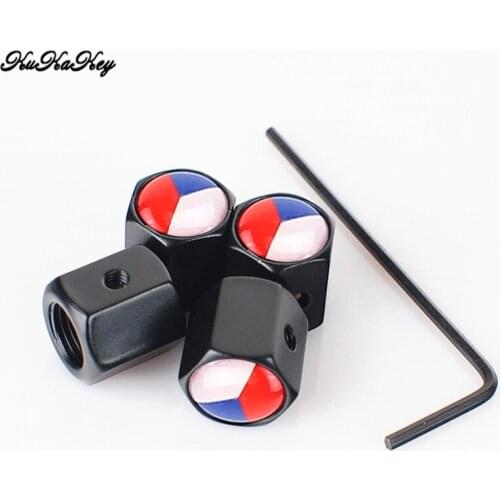 Car Tire Wheel Valve Caps Czech Flag Anti-theft Tubeless Tyre Valve Dust Caps for Jeep Grand Cherokee Wrangler Renegade Patriot