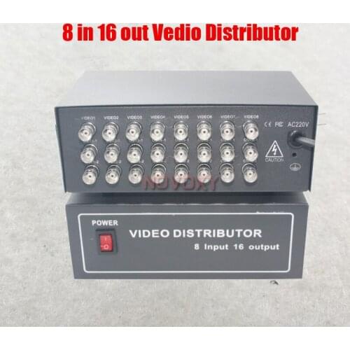 Free Shipping 8 In 16 Out Composite BNC Video Distributor Amplifier 8CH To 16CH Splitter For CCTV Security Camera