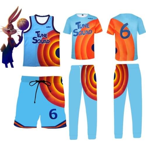 Space-Jam 2 A New Legacy James Basketball Suit #6 Summer Shirt Shorts Vest Movie Cosplay Fashion Sportswear Clothes