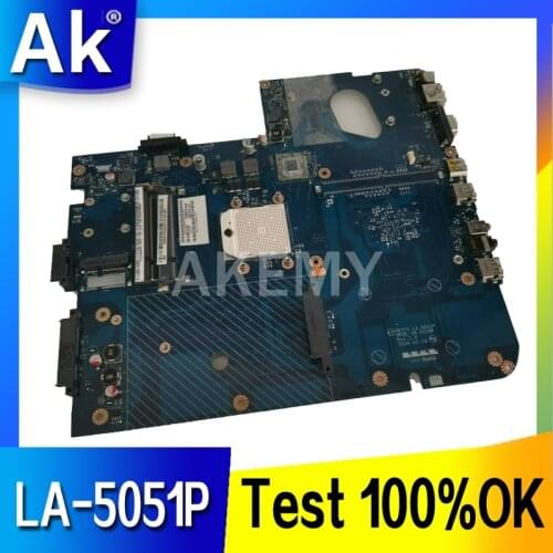 Akemy MBBDU02001 Motherboard For Packard Bell EASYNOTE LJ71 J73 For Gateway NV73 MAIN BOARD DDR2 Free CPU LA-5051P