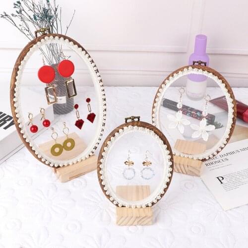Fashion Lace Earrings Display Stand Plastic Jewelry Storage Rack Mesh Nail Displaying Board Home Decoration