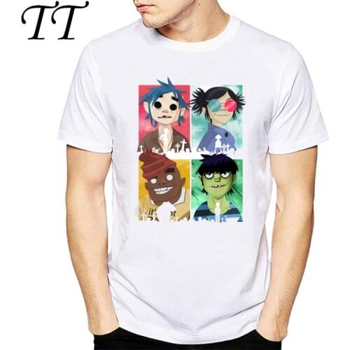 Noodle Murdoc Russel Short Sleeve Gorillaz Men T Shirts Ringer Fashion Streetwear t-shirt 2019 Anime Mens T Shirt Short Sleeve