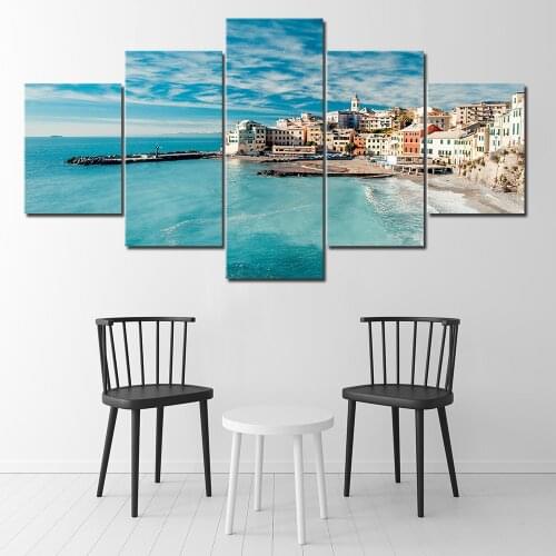 Wall Art Pictures HD Prints Canvas 5 Pieces Wide Seascape Painting Posters And Prints For Living Room Home Decor Framework