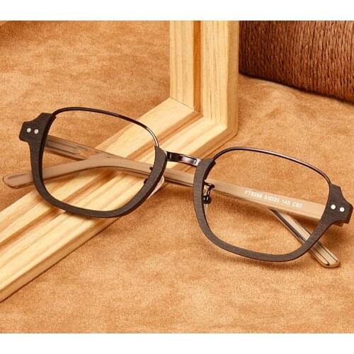 Men Women Wood Vintage Fashion Ultralight Oversized Square Half-Rim Custom Made Myopia Glasses -1 to -6 Reaing Glasses +1 to +4