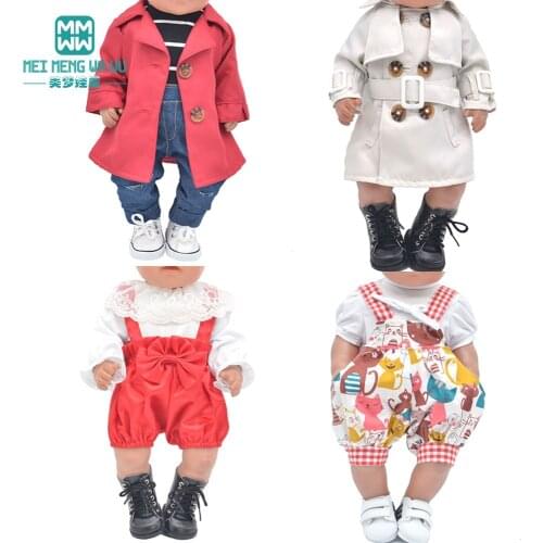 Baby Doll Clothes For 43-45cm Toy New Born Doll and American Doll Coats, skirts, jeans T-shirt Girls gift