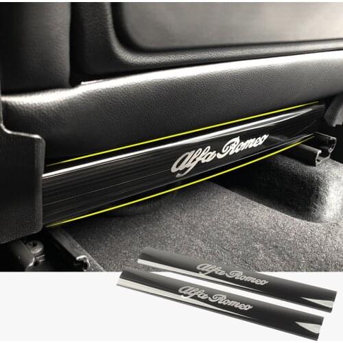 Car Seat Anti Kick Strip Back Protective Cover Stainless Steel Car Stickers For Alfa Romeo Giulia Stelvio Accessories