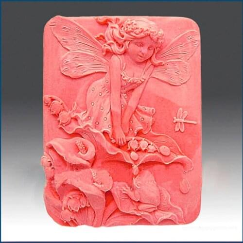 Cathy Silicone Mold Soap Plaster Clay Molds Fairy of The Calla Lilies Silica Gel Soap Moulds Jelly Candy Mould Silicone PRZY 001