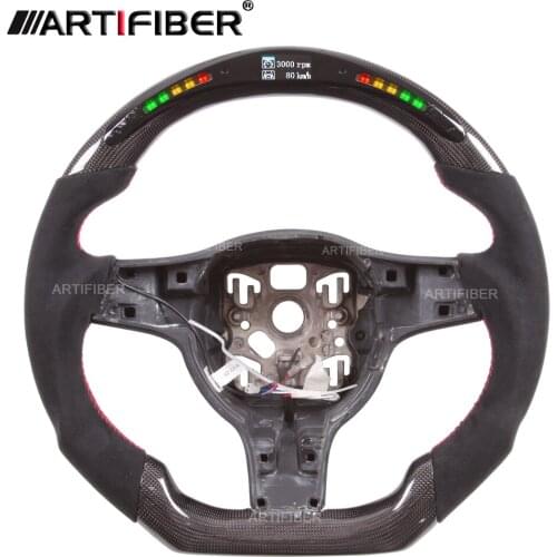 LED Carbon Fiber Steering Wheel for Porsche 911 Cayenne Macan Panamera Taycan Boxster Cayman Spyder Tycan Panamera GTS