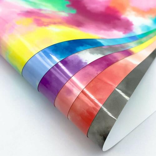 Tie Dye Heat Transfer Vinyl Iron On Tshirt Multicolor Rainbow HTV Printing Cricut Film for Pillow Clothes Hat Fabric Supply DIY