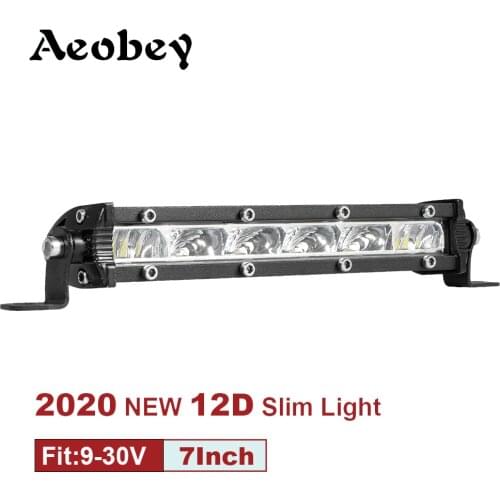 Slim LED Light Bar Single Row 7Inch 18W Offroad Led Work Ligh for Tractor Truck Boat 4WD 4x4 ATV UTV UAZ 12V 24V Flood Spotlight