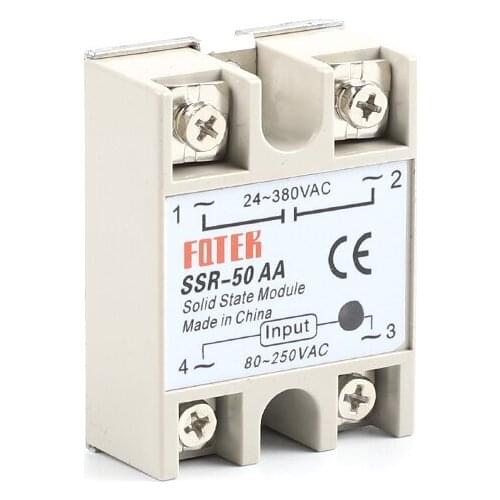 Solid state relay SSR-50AA 50A actually 80-250V AC TO 24-380V AC SSR 50AA relay solid state