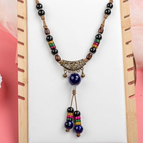 Vintage ceramic exquisite handmade Adjustable necklace For women mama gift jewelry wholesale #XI001