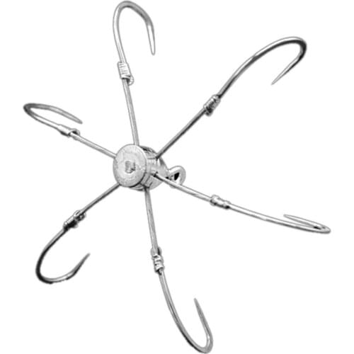 Anchor Hook 6 Claws Lead/Copper Crab Hook Steel Explosion Hook Lead Head Jig Fishing Hook Squid Fishhooks Tackle Accessories
