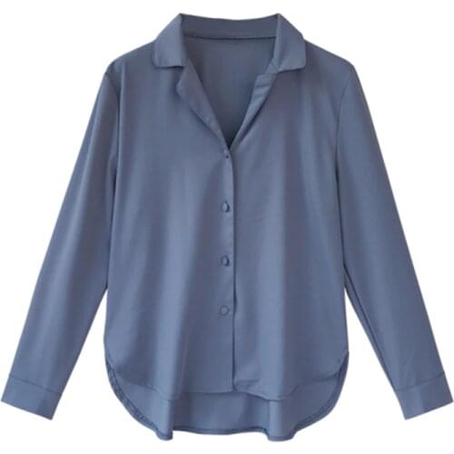 Spring Summer Blouse Women 2020 fashion Shirts Solid Plus Size Female Clothes Loose Tops long sleeve simple OL feminine blusa