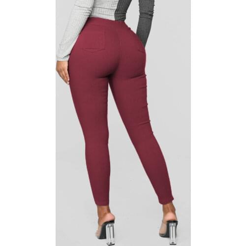 Womens Pencil Pants Sexy Skinny Stretch Solid Color Leggings High Waisted Pants for Women Streetwear Womens Plus Size Pants