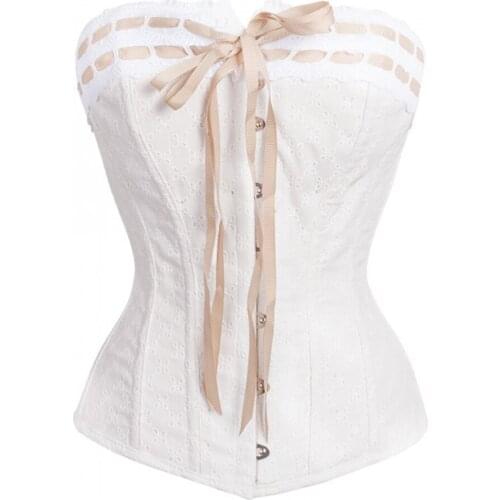 2017 Women New Design Retro Corset Sexy 14 Steel Boned Overbust Waist Trainer Steampunk Corsets And Bustiers Shaper Corselet