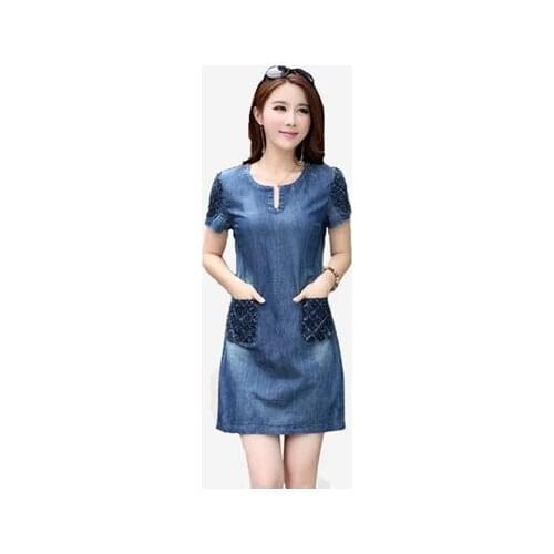 2020 New Summer Denim Dress High Quality Women Loose Fashion Jean Dress DR265