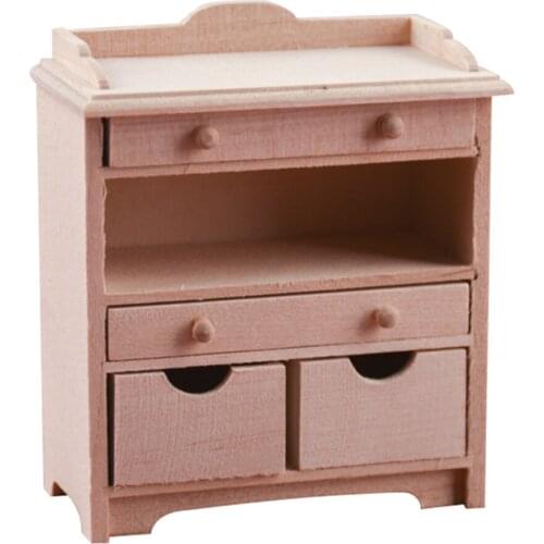 1:12 Dollhouse Miniature Wood TV Cabinet Bookcase Kitchen Cabinet