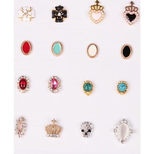 10pcs/lot Nail Art Decorations Metal Skull Crown Flower Nail Art Design 3d Fashion New Arrival Nail Art Supplies ER011