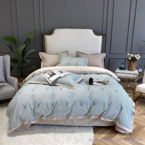 100cotton double-strand brushed printed BeddingSet pure cotton thick autumn winter bed sheets light luxury American Home Textile