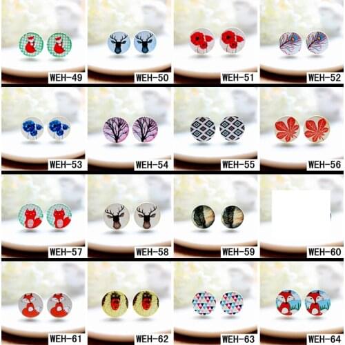 16mm 20PCS Round image print Wood Laser Cut Cabochon DIY to make Rings,Earrings,Bobby pin,Necklaces, Bracelets-WEH(49-64)