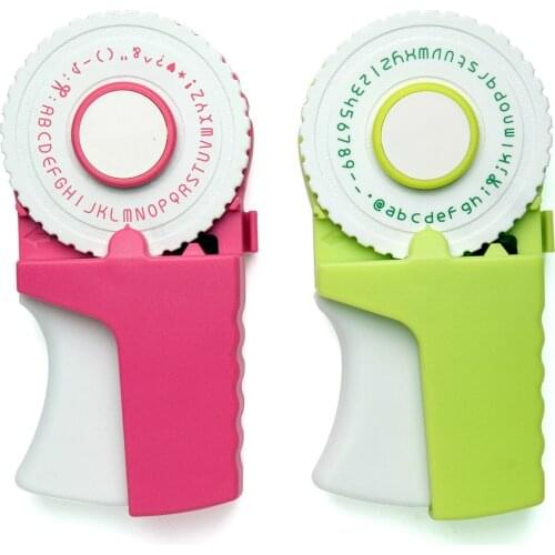 2Colors DIY 9mm Embossing Machine Manual Typewriter For MOTEX E-303 Office Label Adhesive Tagging Marker Hand Decorative Labels