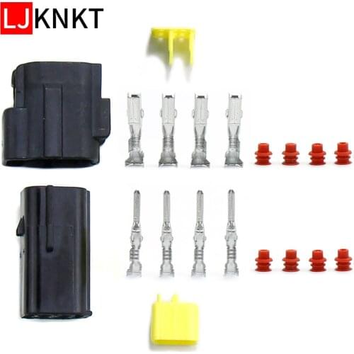 4pin Automobile waterproof connector Male female plug 1.8 series Crimp Terminal And Rubber Seals