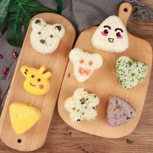 4PCS/Set Triangular Sushi Mold Onigiri Rice Ball Bento Press Sushi Maker Mould DIY Tools Set for Sushi and Rolls Kitchen Tools