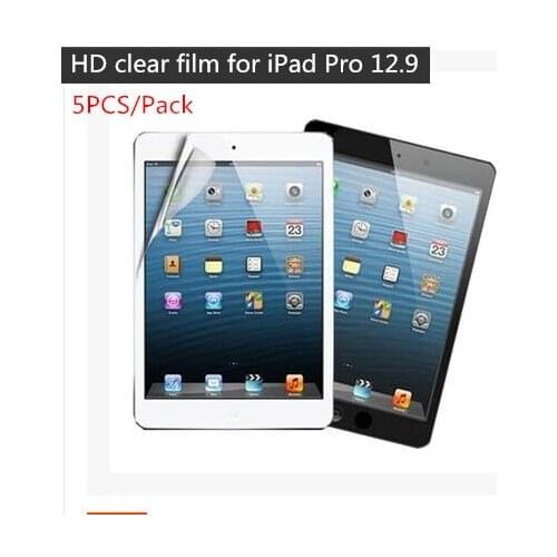 5PCS/ Pack Good quality clear screen protector for apple ipad pro 12.9 protective film guard carton pack & check online