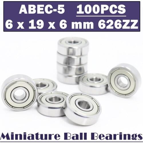 626ZZ ABEC-5 (100PCS) 6X19X6MM Miniature Ball Bearings 626ZZ EMQ Z3V3