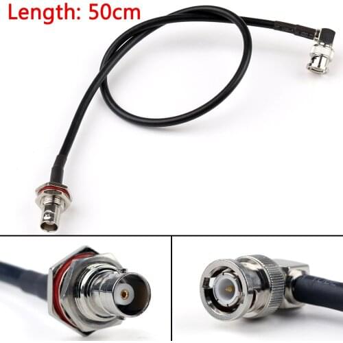 Artudatech 5Pcs 20cm/50cm 8" RG58 Cable BNC Male Plug Right Angle To BNC Femal Jack Coax Pigtail Connector