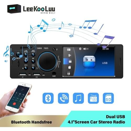 LeeKooLu 1 din Car Stereo Radio HD Multimedia Bluetooth FM Audio MP5 Player 1din Autoradio Support Rear View Camera Radio Car